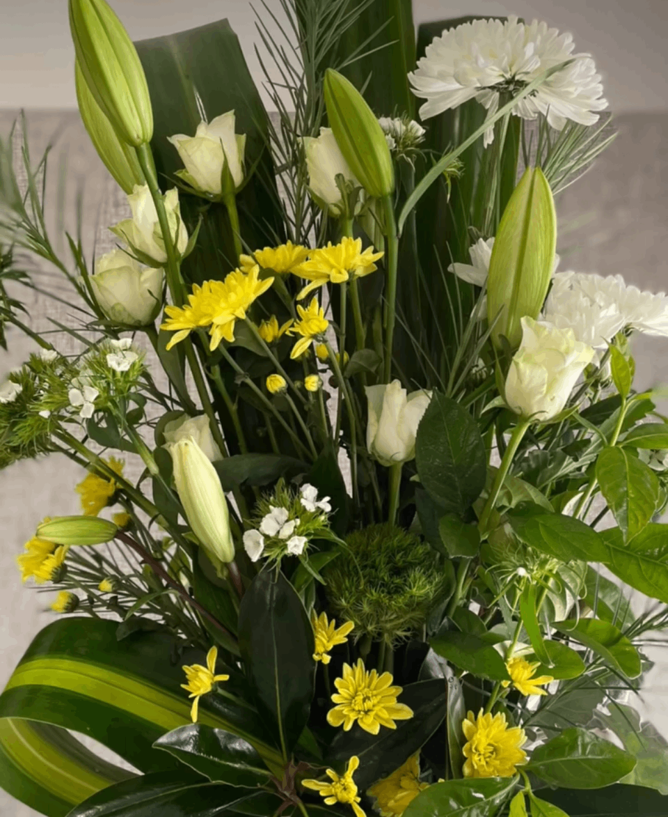 Elegant White & Green Floral Arrangement