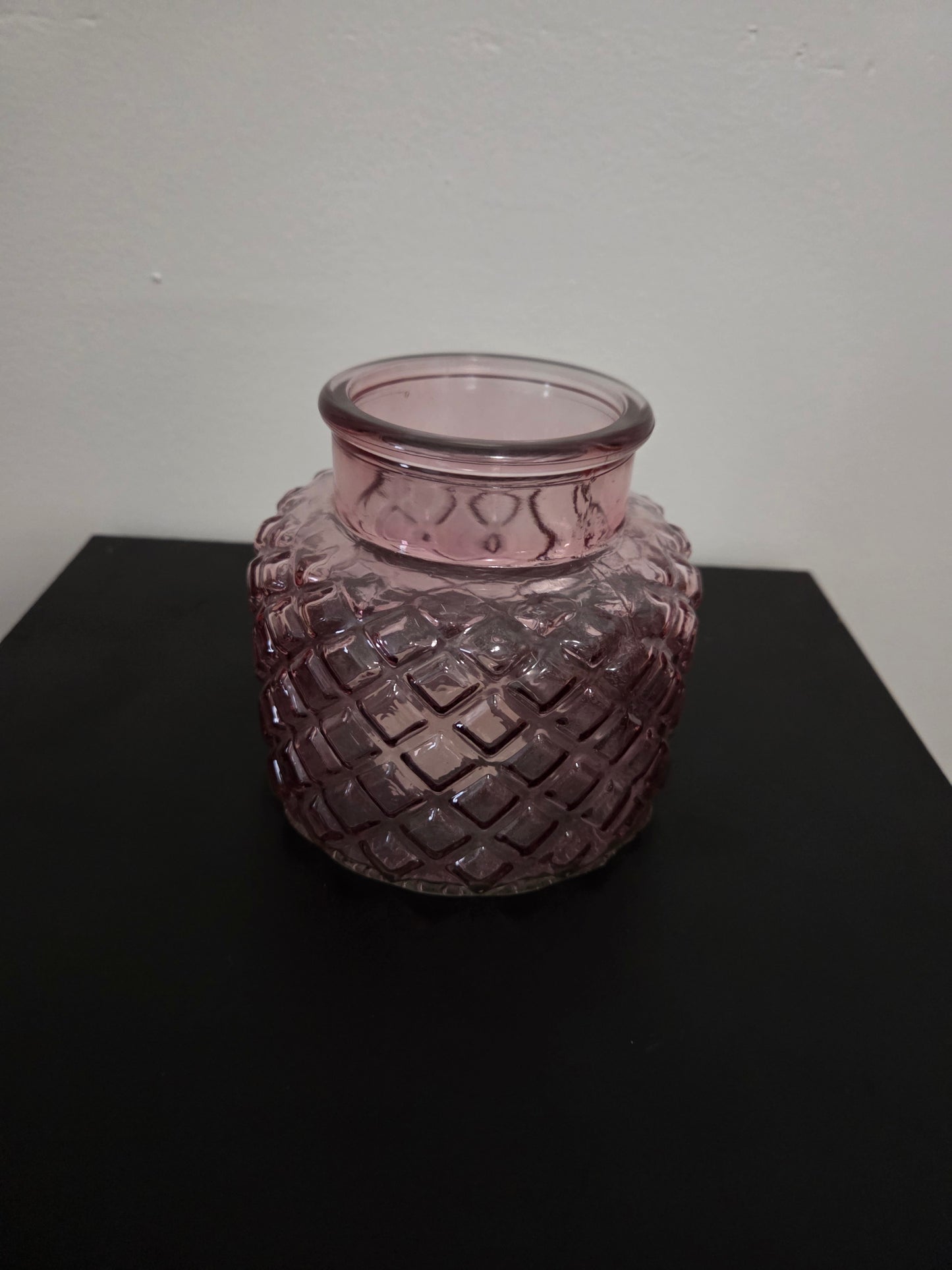 Elegant Pink Pineapple-Cut Glass Vase